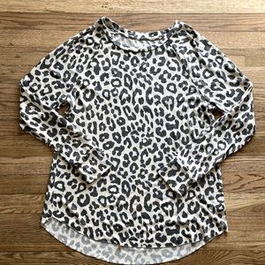 Leopard Cheetah Print Soft Raglan Long Sleeves Shirt